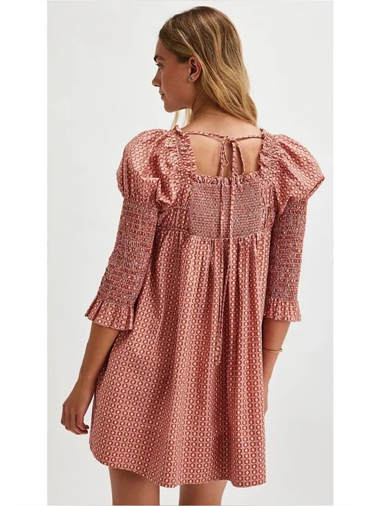 Free People Star Dip Cotton Mini Dress Sz Medium - Picture 3 of 13